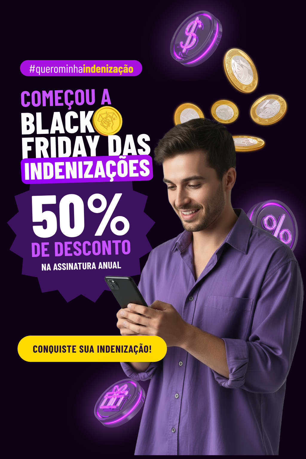 Começou a Black Friday das indenizações com 50% de desconto na assinatura anual